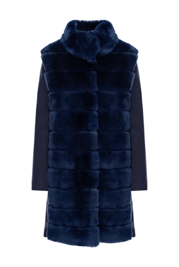 Gallotti woman women's blue fur coat made of natural fur and wool 135553 - photo 1