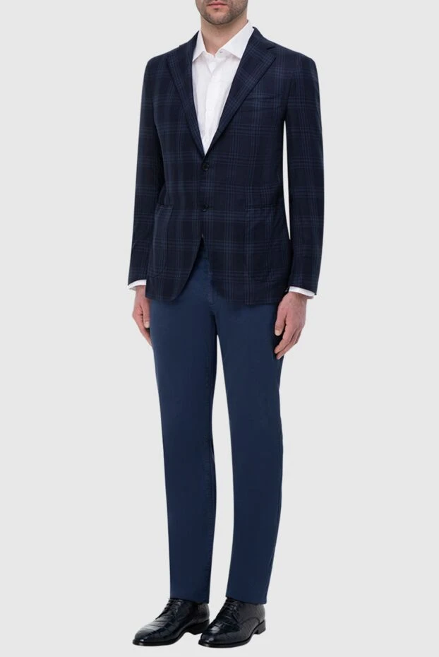 Isaia man blue wool jacket for men 135578 - photo 2