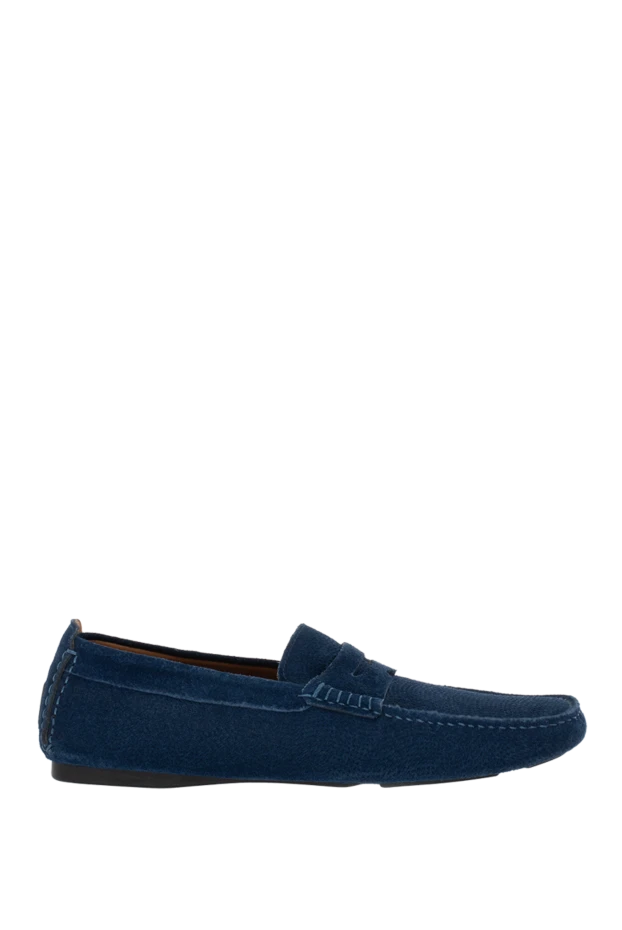 Doucal`s man moccasins for men made of blue leather buy with prices and photos 135586 - photo 1