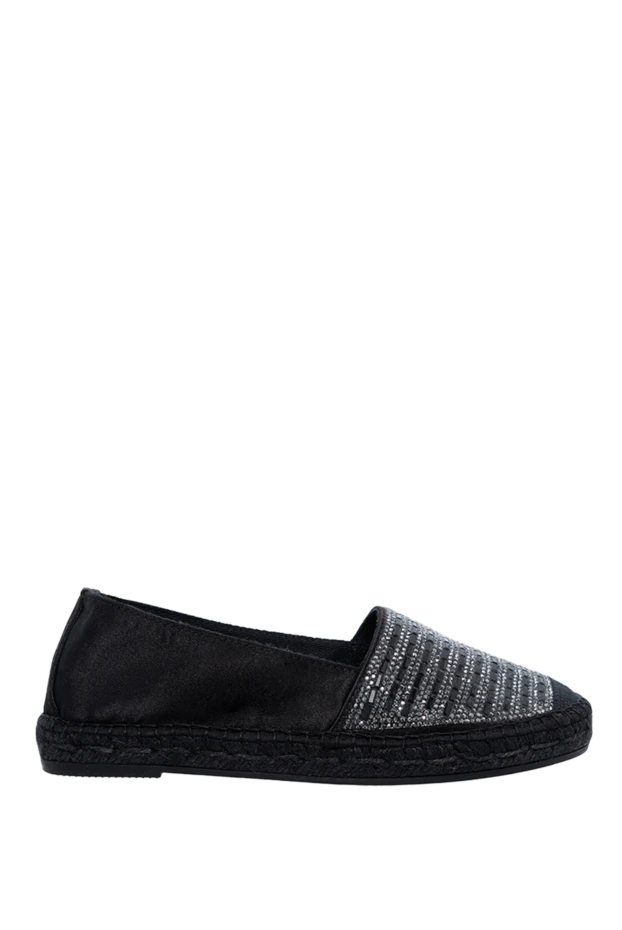 D`Acquasparta women's black leather espadrilles with sequins 135653 - photo 1