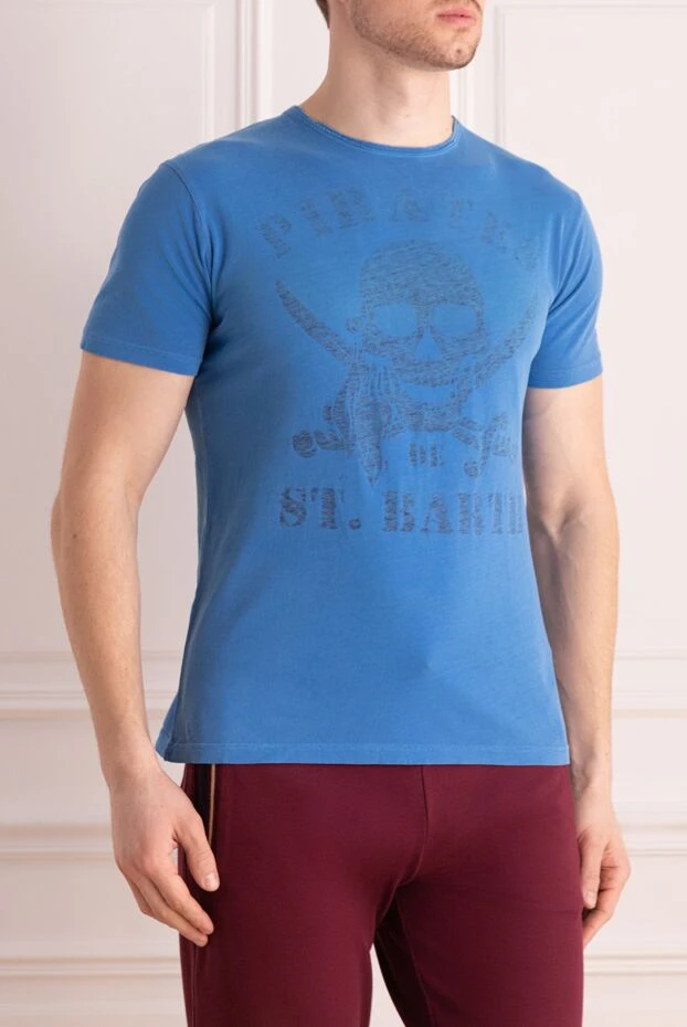 MC2 Saint Barth man blue cotton t-shirt for men 135757 - photo 3