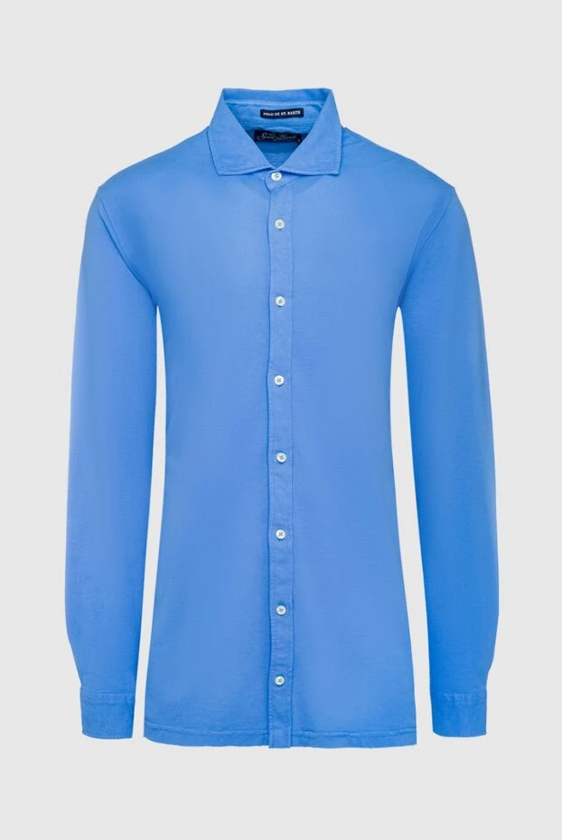 MC2 Saint Barth мужские сорочка из хлопка голубой мужская купить с ценами и фото 135785 - фото 1
