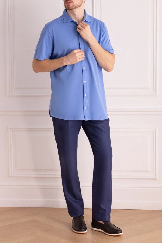 MC2 Saint Barth man blue cotton shirt for men buy with prices and photos 135785 - photo 2