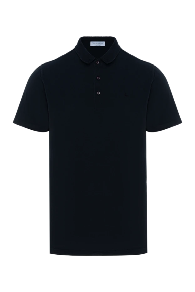 Gran Sasso dark blue cotton plain slim-fit polo shirt for men (markdown) 198194 - photo 1