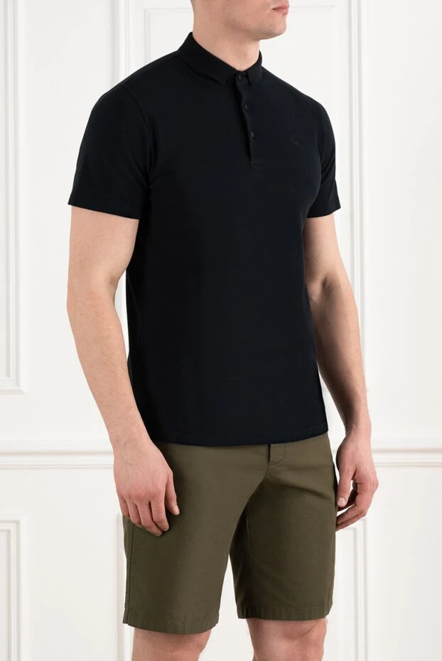 Gran Sasso dark blue cotton plain slim-fit polo shirt for men (markdown) 198194 - photo 3