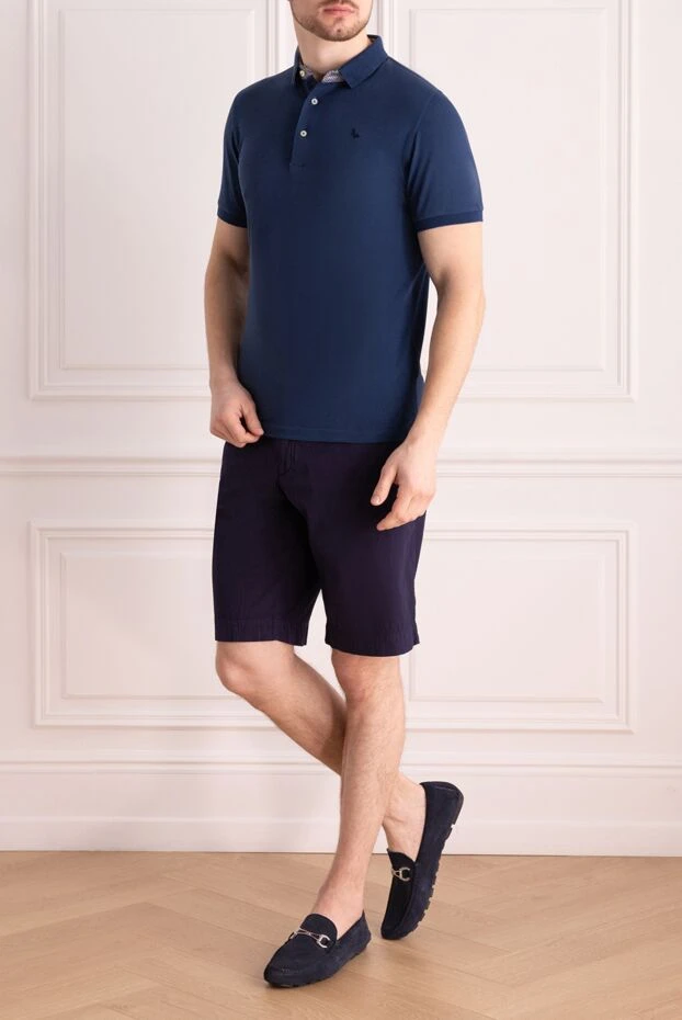 Gran Sasso blue cotton polo shirt with a decorated stand-up collar for men 195477 - photo 2
