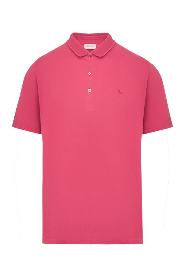 Gran Sasso pink cotton polo shirt with a textured collar for men 197030 - photo 1