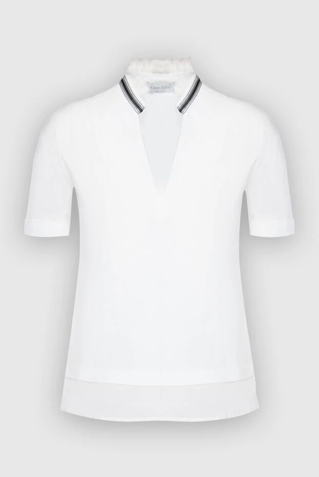 Gran Sasso woman white cotton and silk polo for women buy with prices and photos 135884 - photo 1