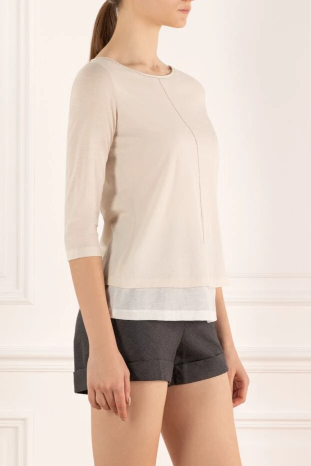 Gran Sasso woman beige cotton and polyamide t-shirt for women buy with prices and photos 135896 - photo 2