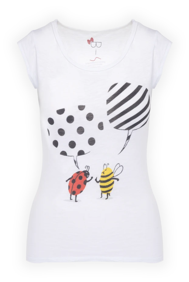 Bisibiglio women's white sleeveless t-shirt with fun print 136003 - photo 1