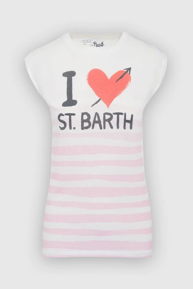 MC2 Saint Barth t-shirt cotton white women's with text and a drawing 136020 - photo 1