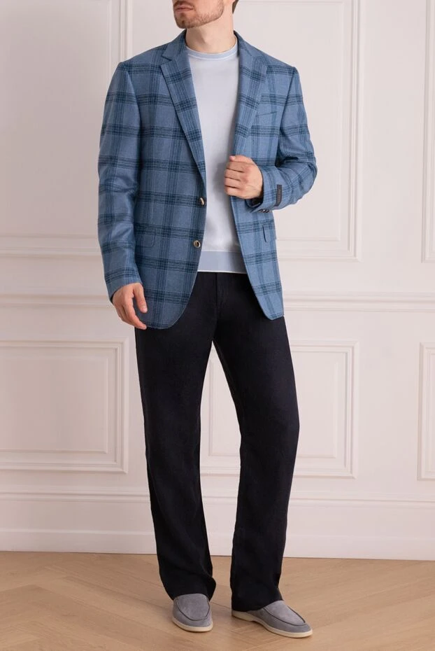 Pal Zileri man men's blue wool and silk jacket buy with prices and photos 136130 - photo 2