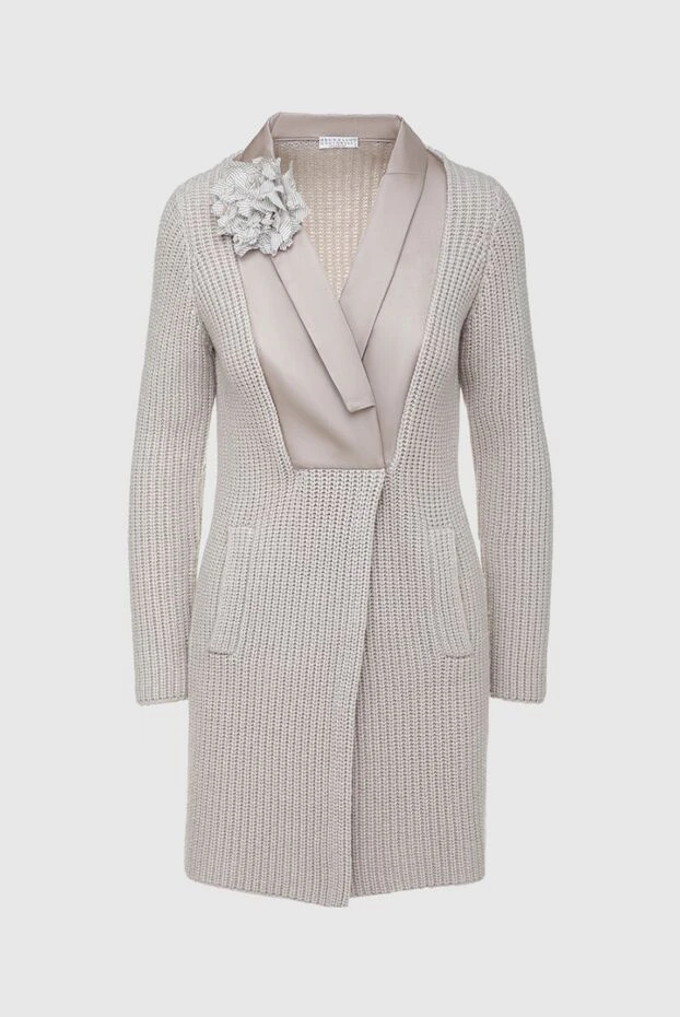 Cashmere cardigan gray for women - photo 1