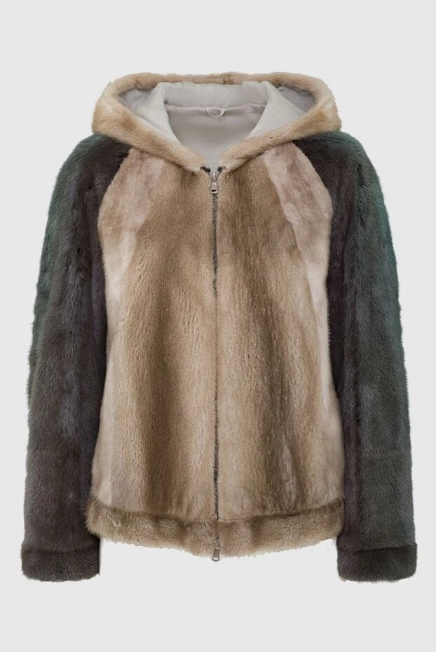 Brunello Cucinelli куртка з хутра норки коричнева жіноча 136388 - фото 1