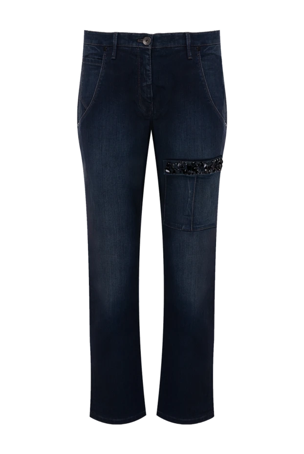 Brunello Cucinelli джинсы из хлопка синие женские 136416 - фото 1