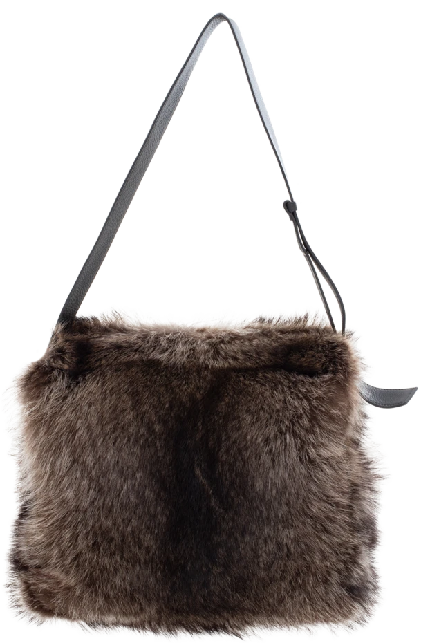Women's bag brown from fur - photo 1