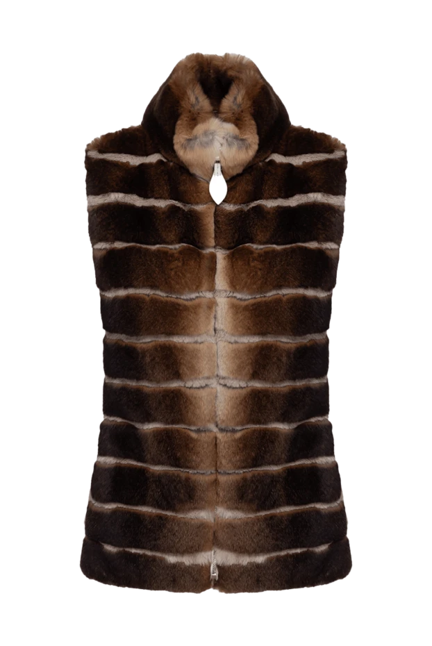 Gallotti woman vest made of rabbit fur and polyamide brown for women buy with prices and photos 136650 - photo 1