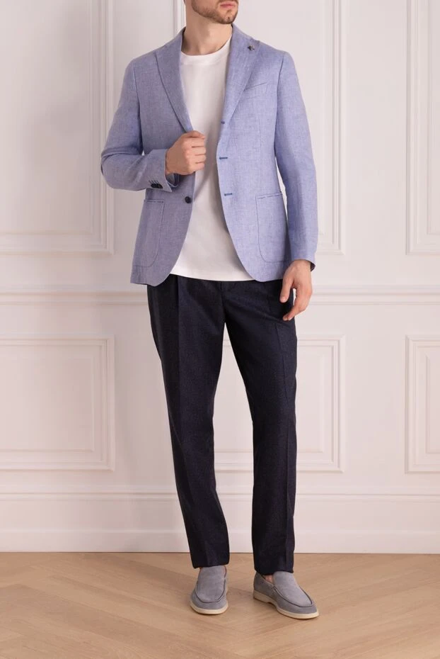 Sartoria Latorre man blue linen jacket for men buy with prices and photos 136700 - photo 2