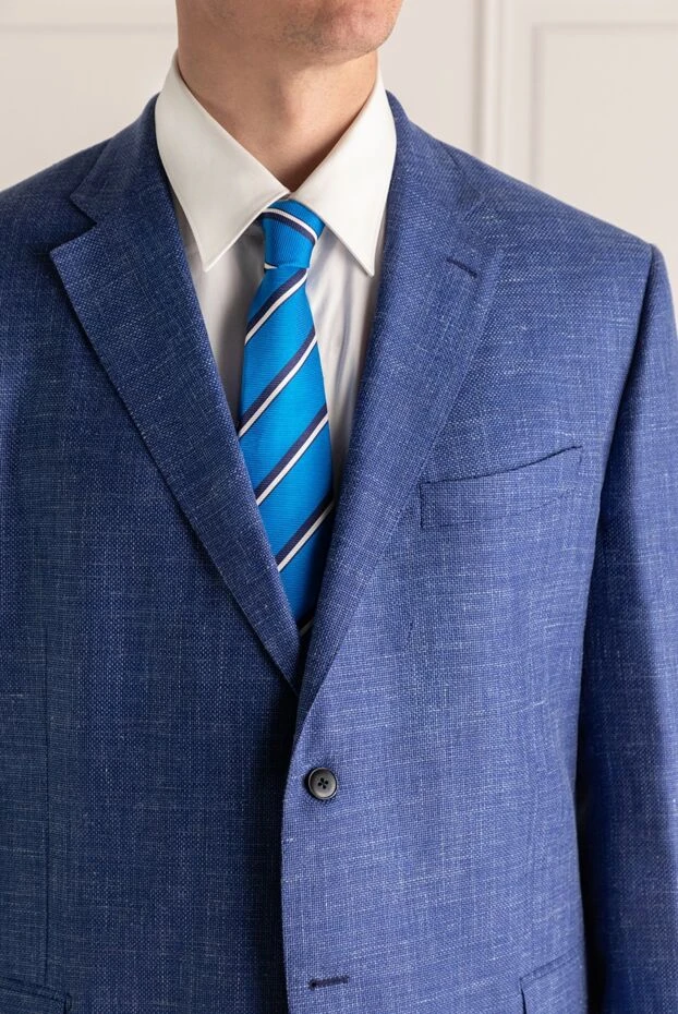 Kiton мужские галстук из шелка голубой мужской купить с ценами и фото 136770 - фото 2