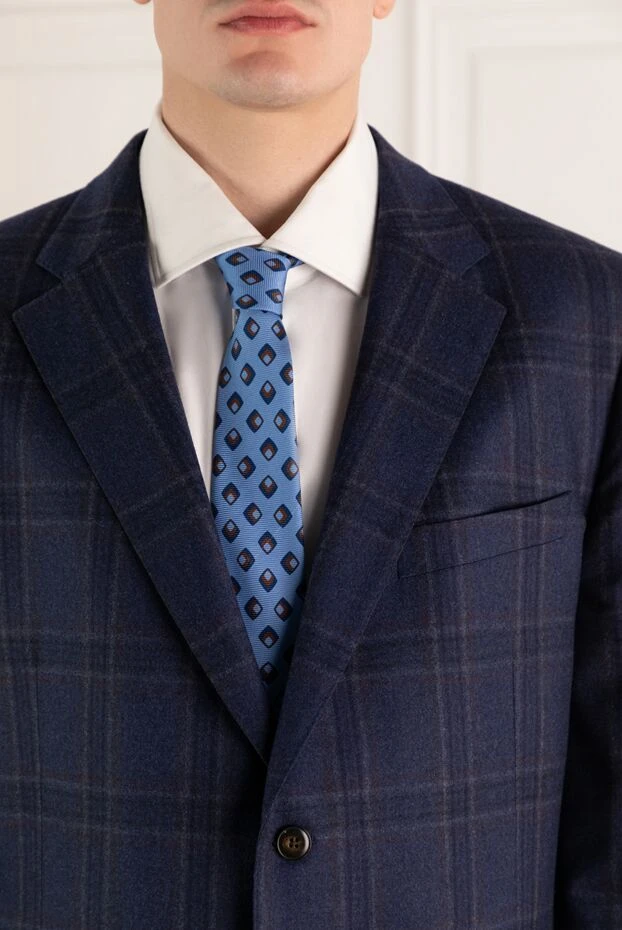 Kiton мужские галстук из шелка голубой мужской купить с ценами и фото 136771 - фото 2