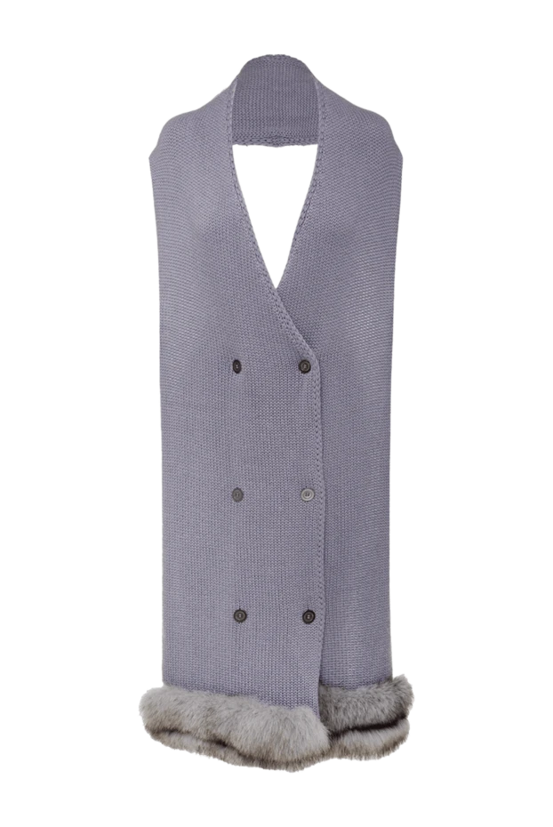 Casheart women's gray cashmere vest scarf with fur 136826 - photo 1