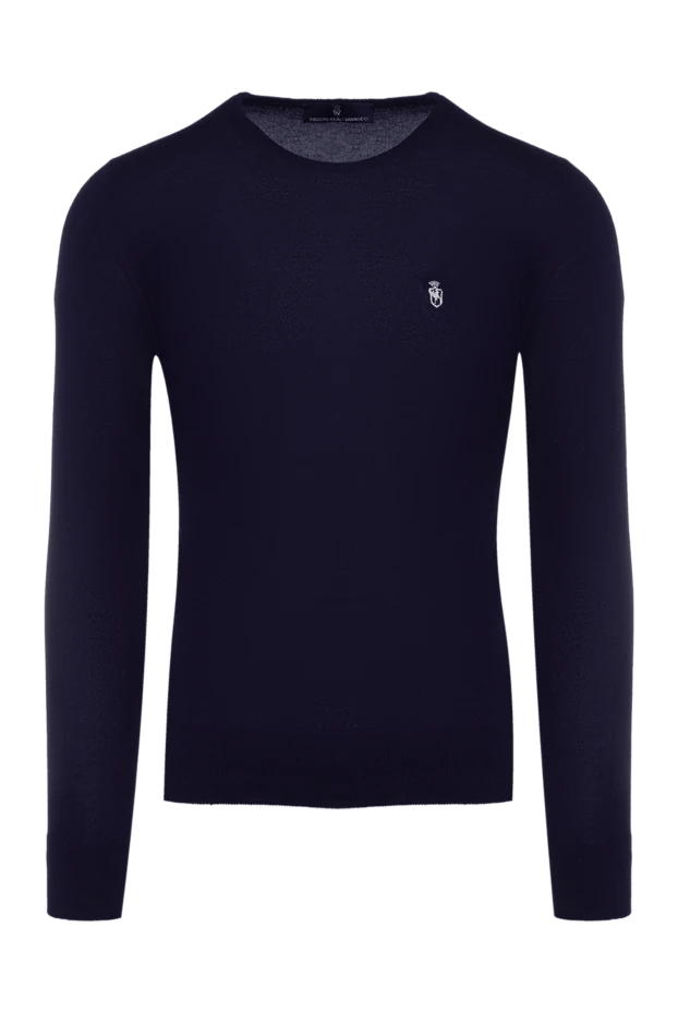 Blue cashmere and silk jumper for men