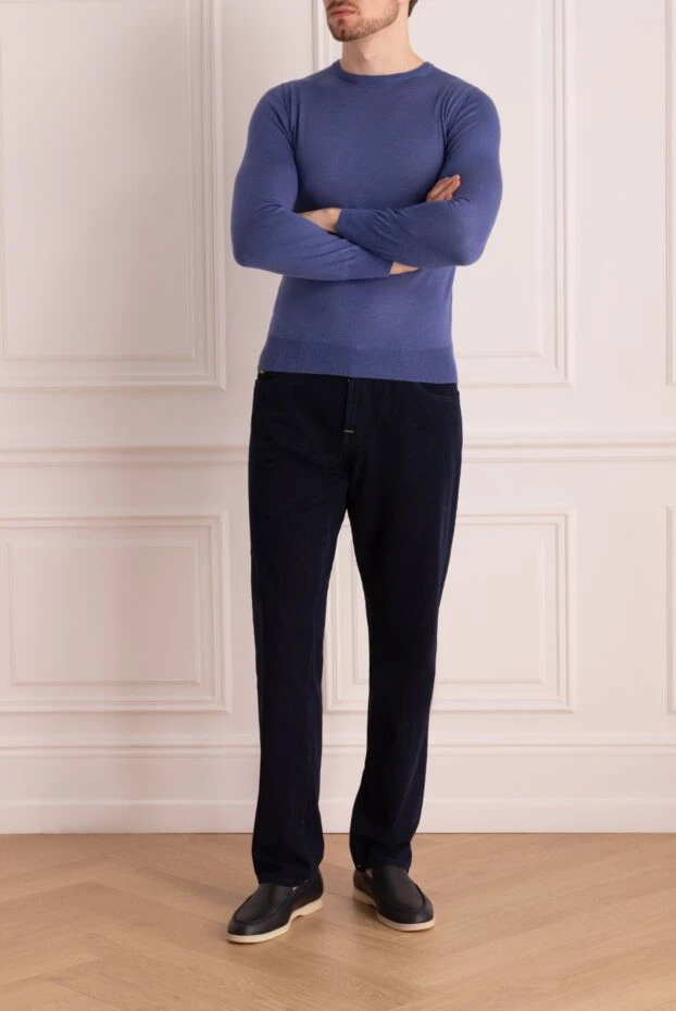 Casheart man cashmere and silk jumper blue for men buy with prices and photos 136840 - photo 2