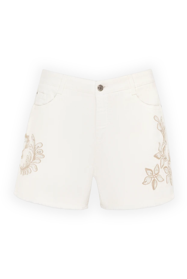 Ermanno Scervino women's white shorts with beige embroidery 136929 - photo 1