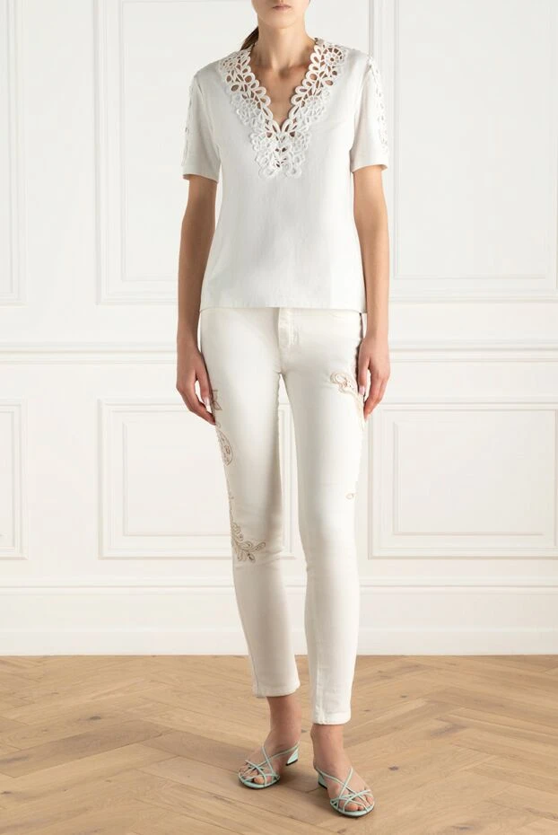 Ermanno Scervino woman white polyamide and viscose trousers for women buy with prices and photos 136930 - photo 2