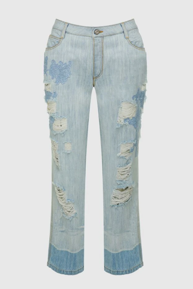 Ermanno Scervino женские джинсы из хлопка голубые женские купить с ценами и фото 136931 - фото 1