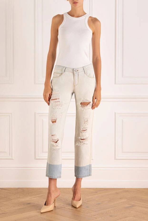 Ermanno Scervino woman blue cotton jeans for women buy with prices and photos 136931 - photo 2