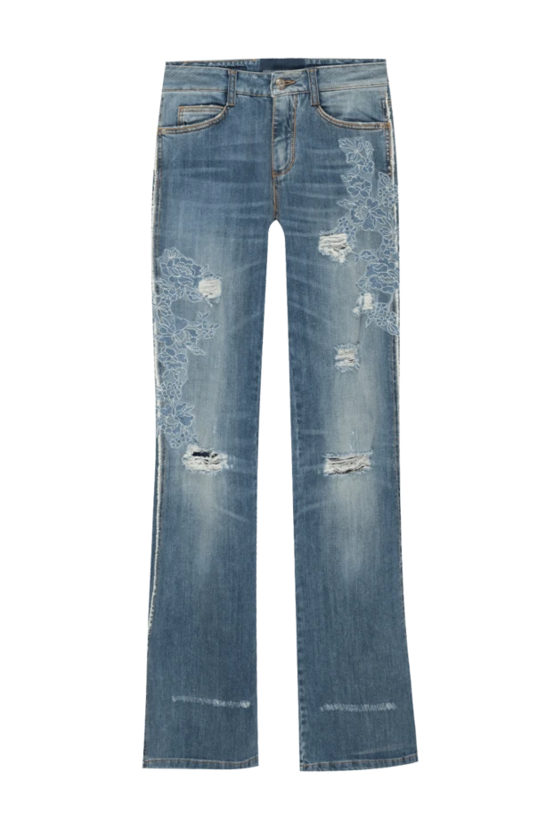 Ermanno Scervino women's cotton blue jeans with slits and embroidery 136936 - photo 1