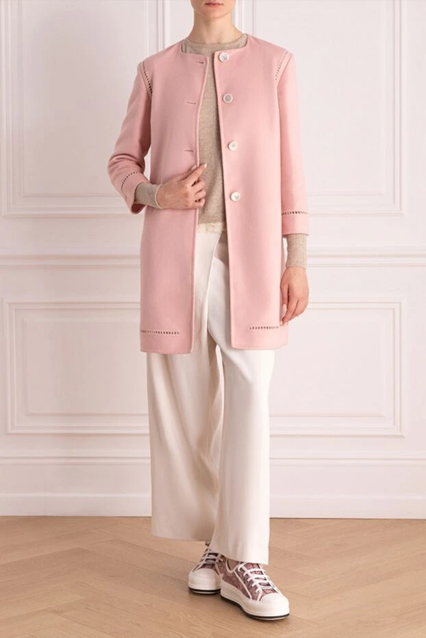 Ermanno Scervino женские пальто из шерсти розовое женское купить с ценами и фото 136952 - фото 2