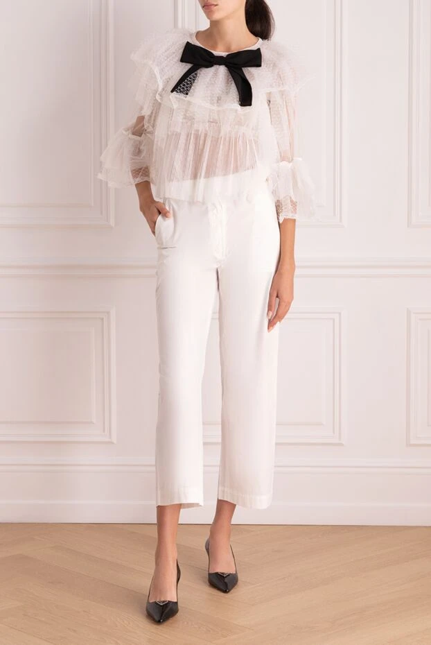 Ermanno Scervino жіночі штани з бавовни білі жіночі купити фото з цінами 136966 - фото 2