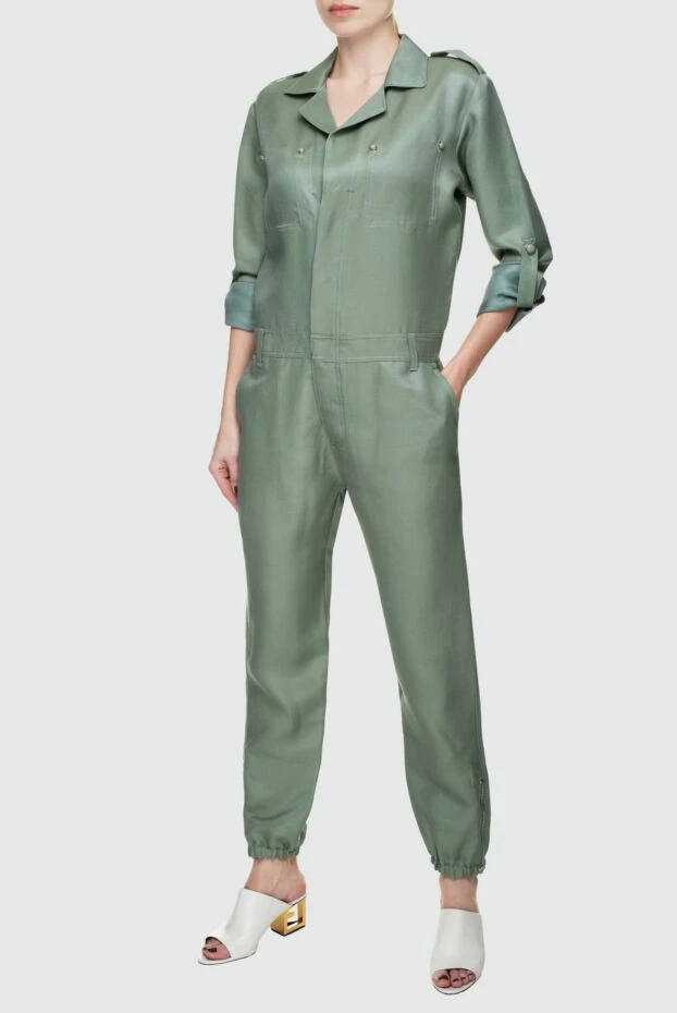 Ermanno Scervino woman green linen and cotton overalls for women 136969 - photo 2