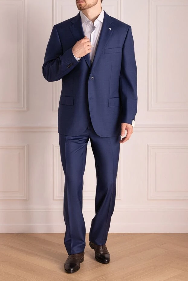 Lubiam man men's suit made of wool, blue buy with prices and photos 136978 - photo 2