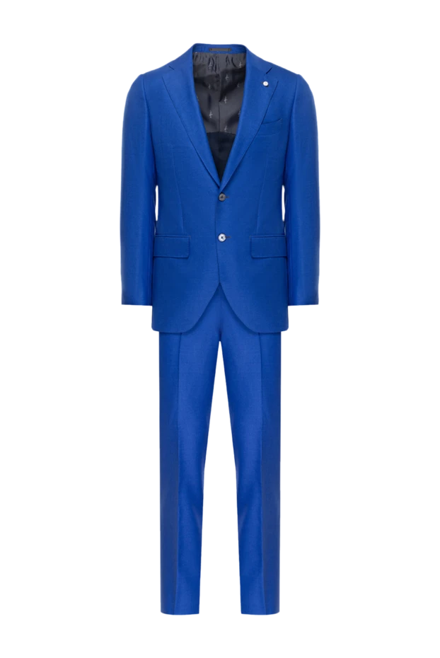 Lubiam man men's suit made of wool and silk, blue buy with prices and photos 136979 - photo 1