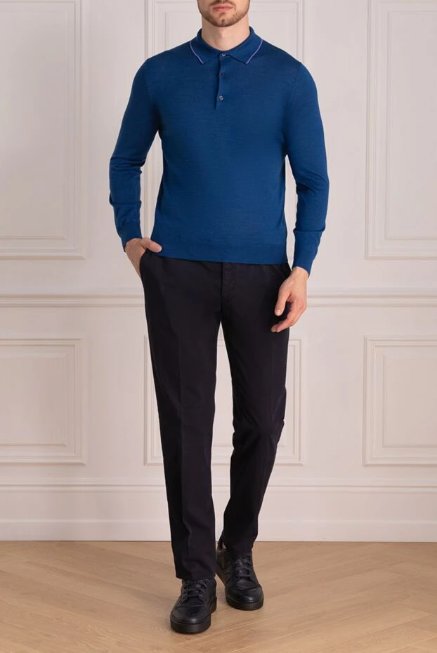 Lubiam man blue cotton trousers for men buy with prices and photos 136985 - photo 2