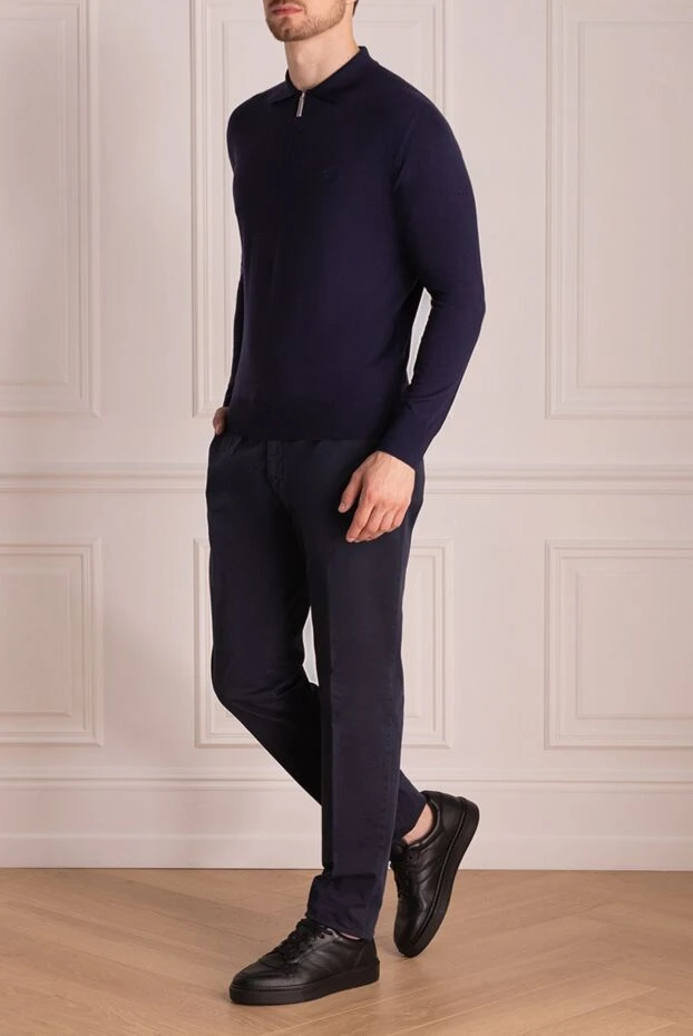 Lubiam man blue cotton trousers for men buy with prices and photos 136989 - photo 2