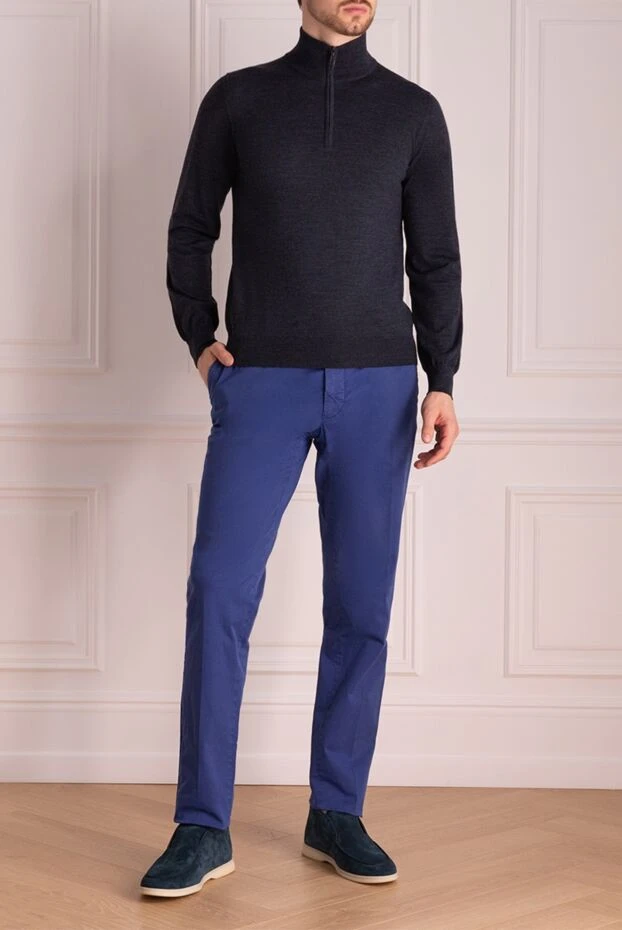 Lubiam man blue cotton trousers for men buy with prices and photos 136990 - photo 2