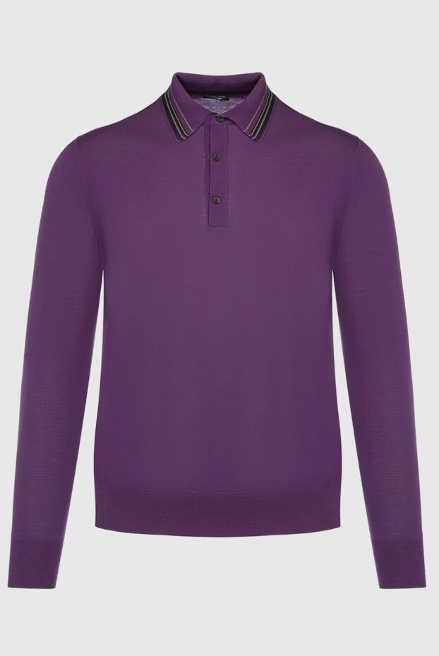 Massimo Sforza man long sleeve polo in wool and silk violet for men 137017 - photo 1