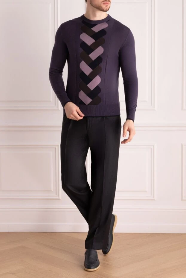 Massimo Sforza man cashmere and silk jumper purple for men 137031 - photo 2