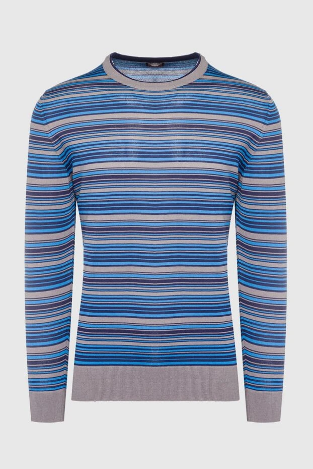 Massimo Sforza blue cashmere, silk and wool jumper for men 137035 - photo 1