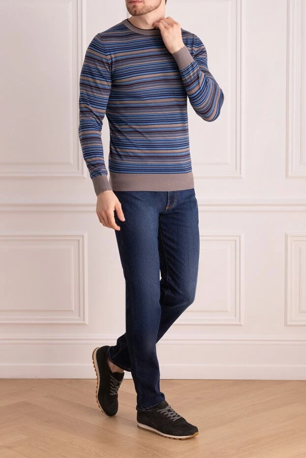 Massimo Sforza man blue cashmere, silk and wool jumper for men buy with prices and photos 137035 - photo 2