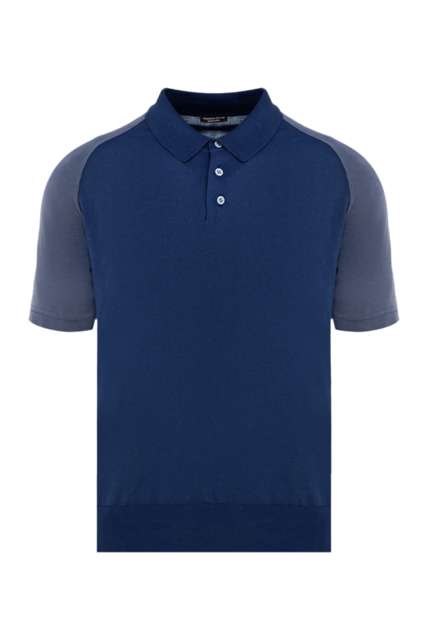 Massimo Sforza blue cotton, silk and wool polo shirt for men 195793 - photo 1