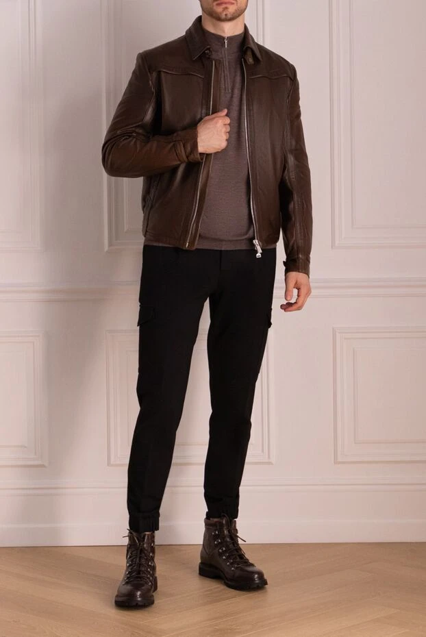 Massimo Sforza man brown leather jacket for men 137088 - photo 2