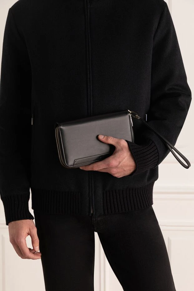 Brioni man black men's clutch bag made of genuine leather buy with prices and photos 137137 - photo 2