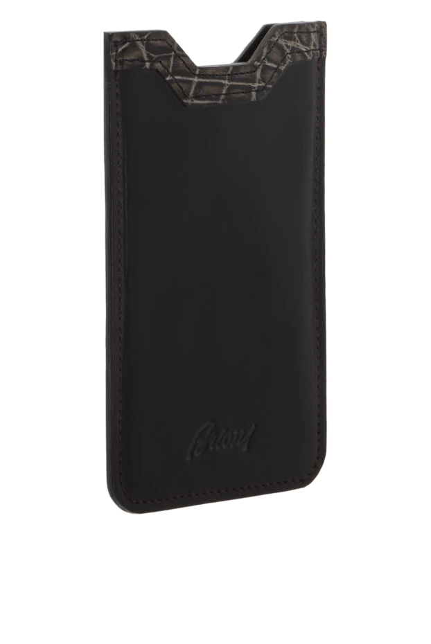 Brioni man leather phone case burgundy for men 137150 - photo 2