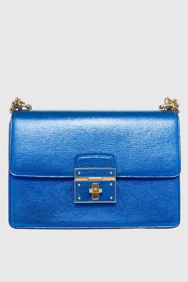 Women's leather bag velvet blue