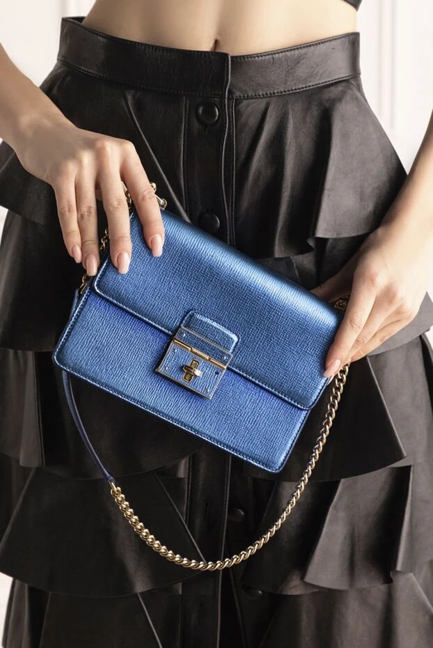 Dolce & Gabbana женские сумка из кожи синяя женская купить с ценами и фото 137252 - фото 2